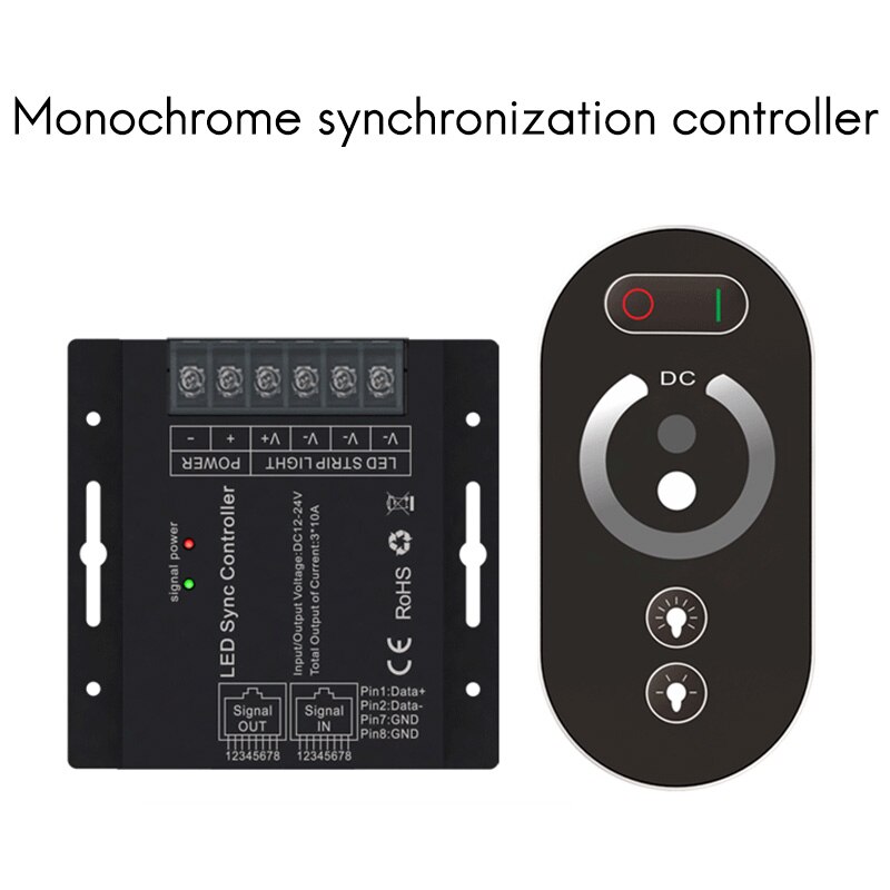 LED DE CONTRÔLE RF SANS FIL Presse Télécommande Basse tension Monocanal Synchrone Monochrome LED 12-24V