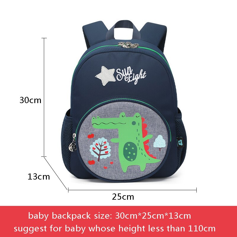 Zon Acht Cartoon Baby 2-5 Jaar Oud Schattige Little Kid Tas Kind Rugzak Tassen School Nylon Tassen mooie Tollder Rugzak: Crocodile