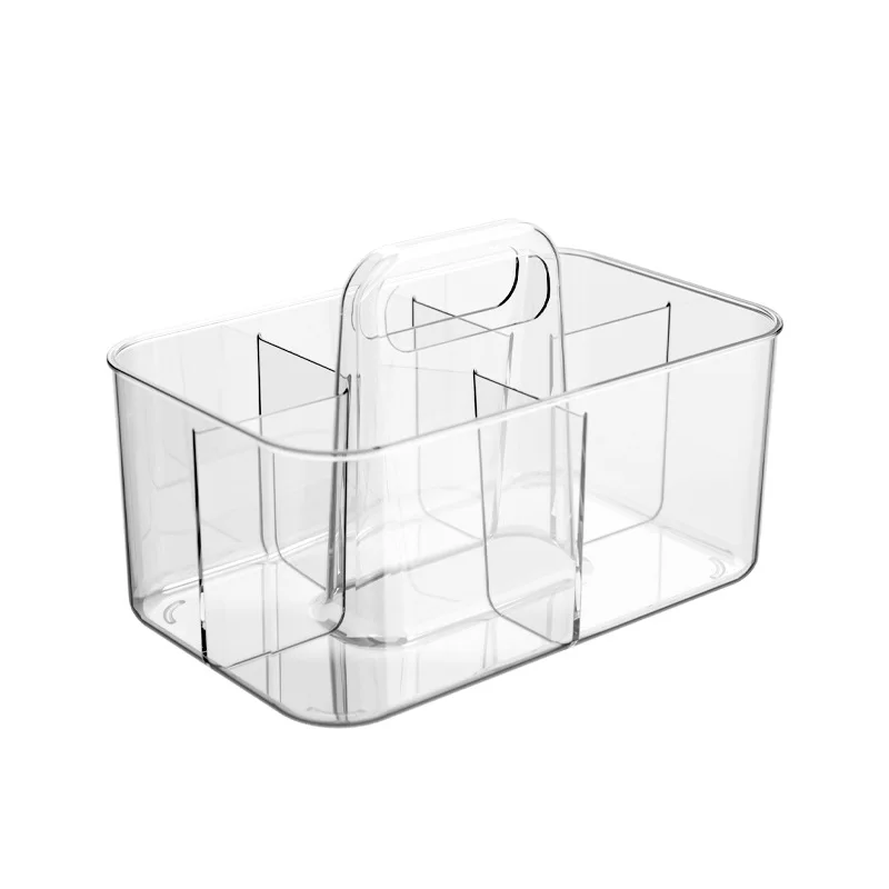 Tragbare Desktop Transparente Lagerung Box Kosmetische Organizer Büro Schreibtisch Verschiedenes Schreibwaren Korb Handheld Tablett