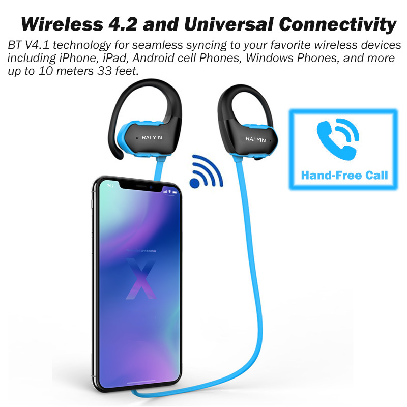 Ralyin M2 wireless headphones waterproof built-in 8GB memory Bluetooth Earphone Sport Bluetooth Headset wireless Earbud with Mic