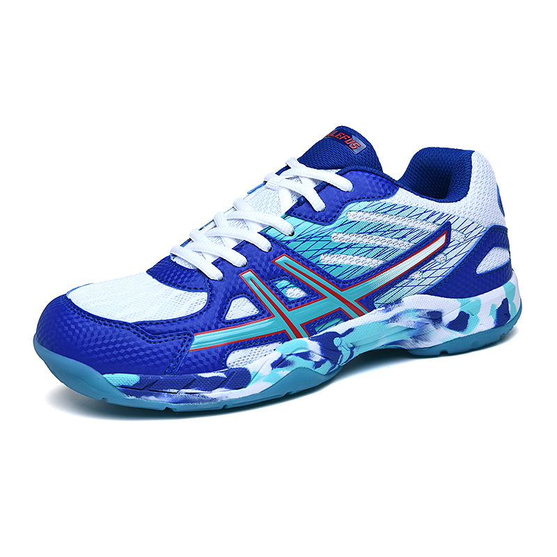 Tafeltennis Schoenen Heren Dames Lichtgewicht Badminton Indoor Sneakers Zacht Ademend Voor Tieners Studenten,Blauw,43 EU