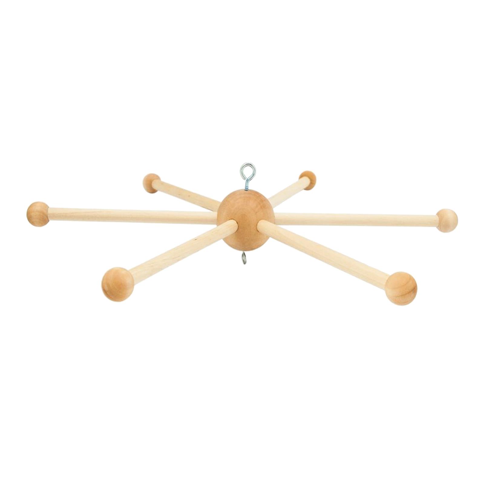 Staffa per carillon a vento Carillon a vento fai-da-te Decorazioni da appendere Accessori artigianali Telaio per staffa mobile in legno fatto a mano per la culla della telecamera da letto del bambino