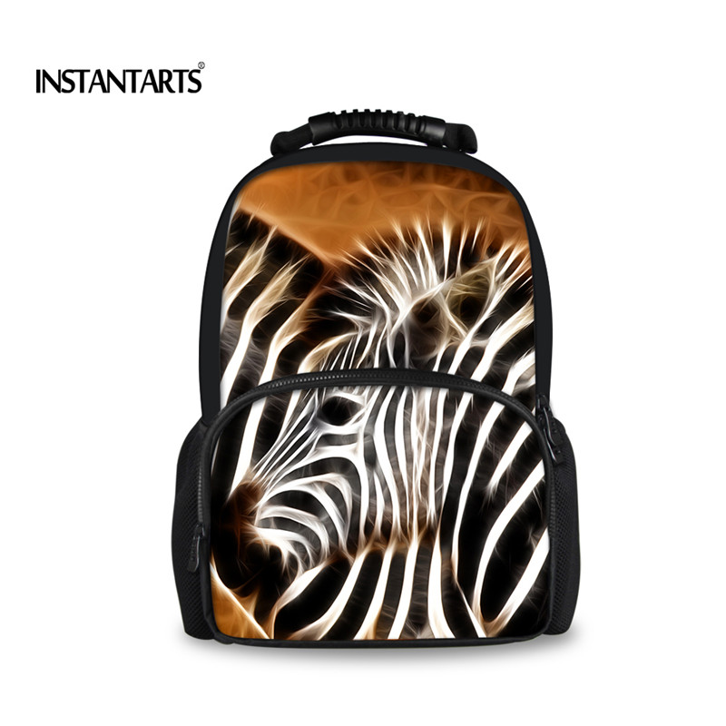 INSTANTARTS Cool Tiger Zebra Men Felt Backpack Travel Laptop Bagpacks for Male 3D Animal Printing Backpacks Boys Mochila Escolar: CC1365A