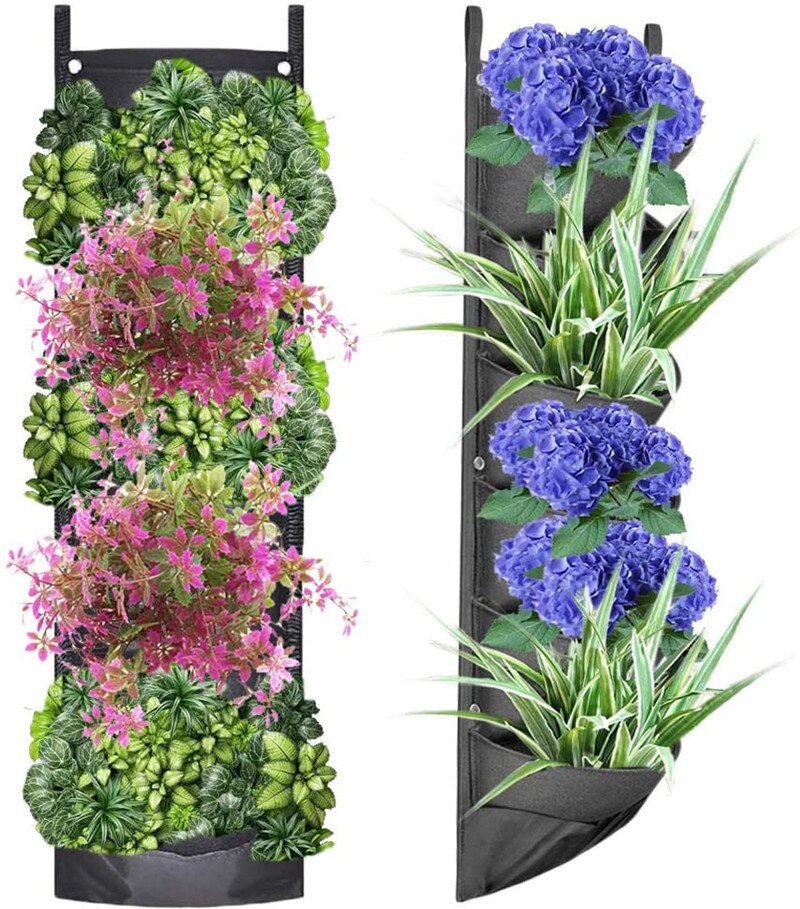 Vertical Hanging Garden Planter Flower Pots Layout Waterproof Wall Mount Hanging Flowerpot Bag Indoor Outdoor Use