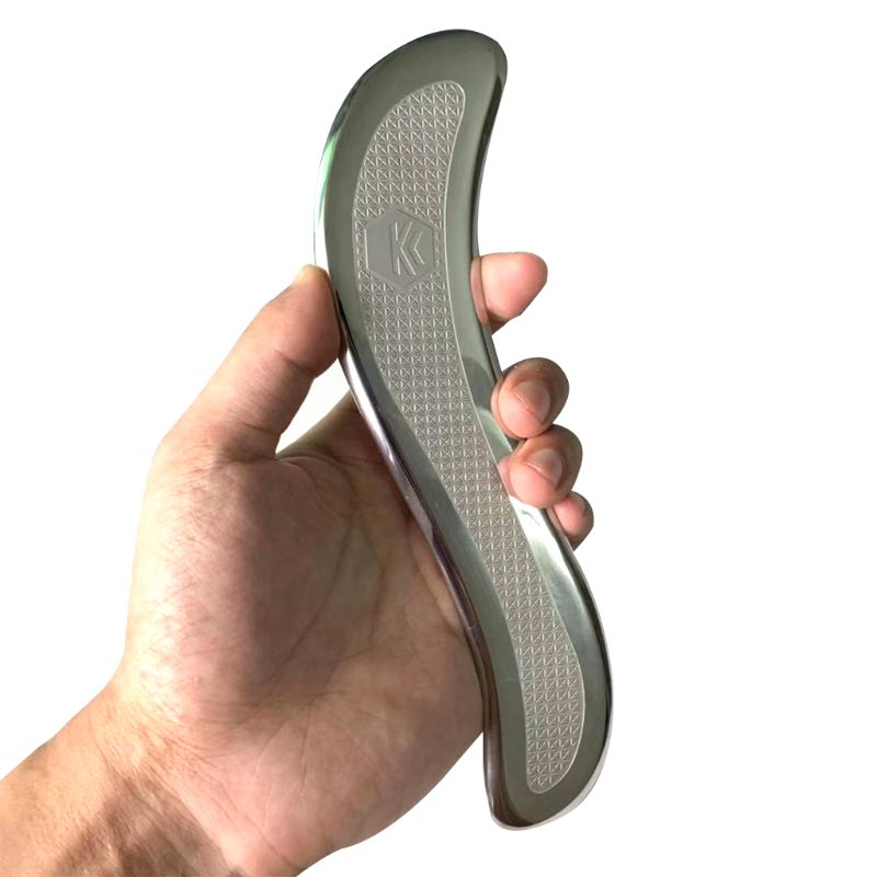 Rascador de masaje Gua Sha de acero inoxidable, herramienta de gran movilización de tejidos blandos