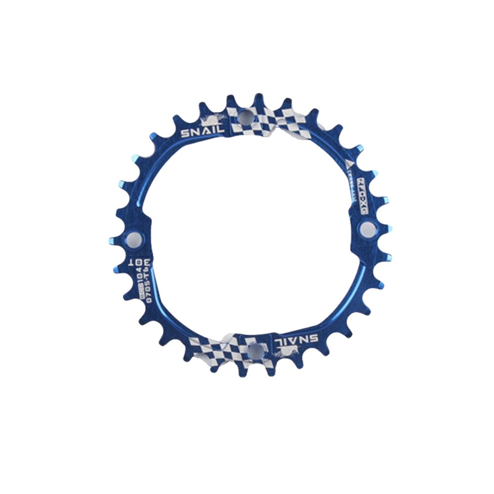 Smal bred kædehjul , 104 bcd 30t enkelt aluminiumslegering kædehjul til de fleste cykler, landevejscykler, mountainbikes, bmx, mtb: Blå