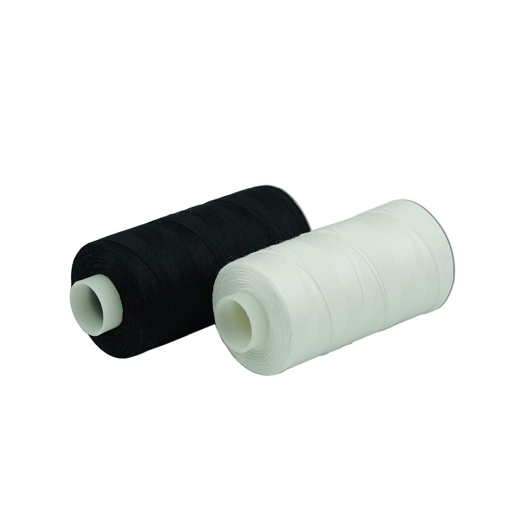 Jeu de fils à coudre en coton mercerisé | Simwire 12 cônes blanc noir 50s/3 pour Quilting, pièce à coudre, etc.-550 Yards chaque