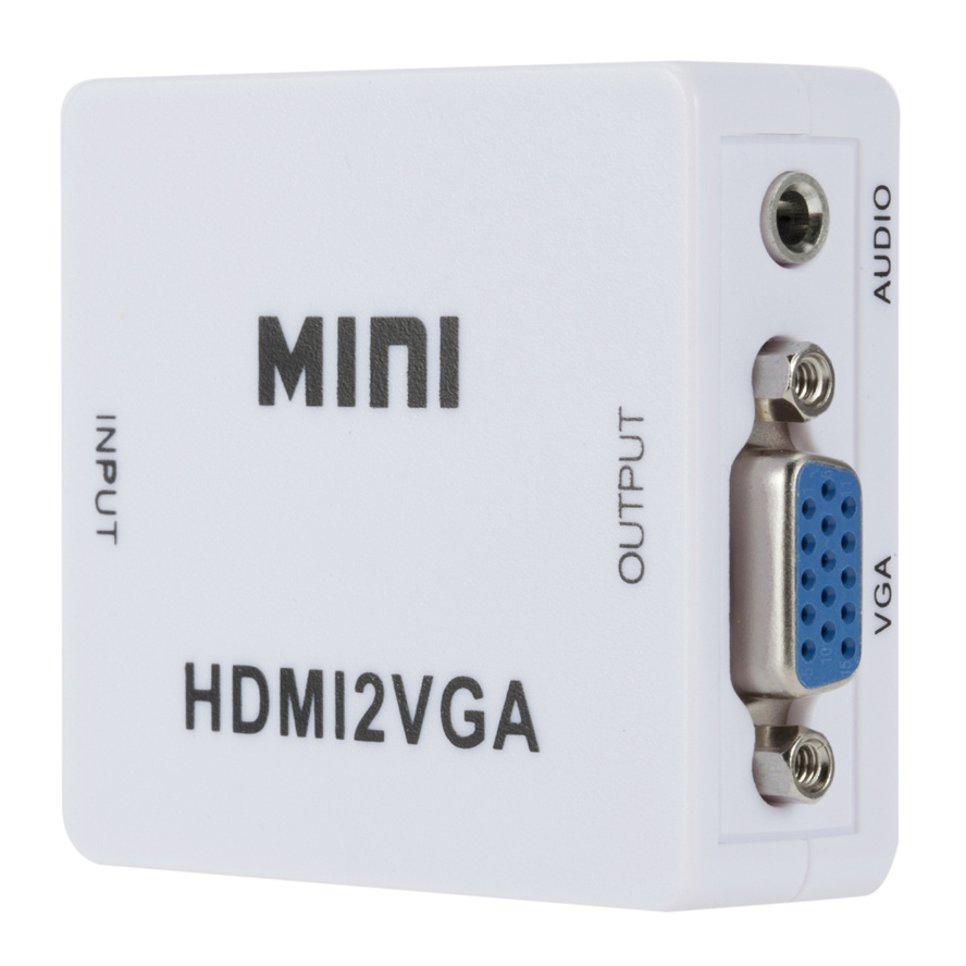 Portable Mini HDMI compatible TO VGA Converter HDMI2VGA Video Box Audio Adapter 1080P For Notebook PC HDTV Projector