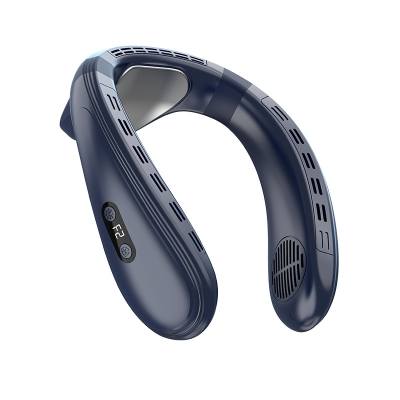 Neck Air Conditioner Portable Neck Fan 5200mAh Rechargeable Semiconductor Cooling Fan Outdoor Personal Fan Wearable Cooler: Blue