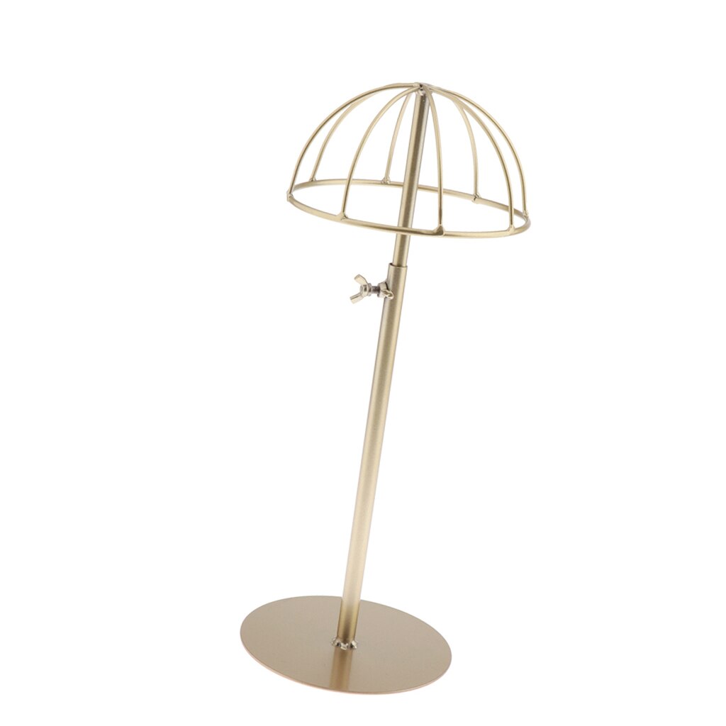 Vintage guld metall hatthylla/keps/peruk hållare fristående display stativ