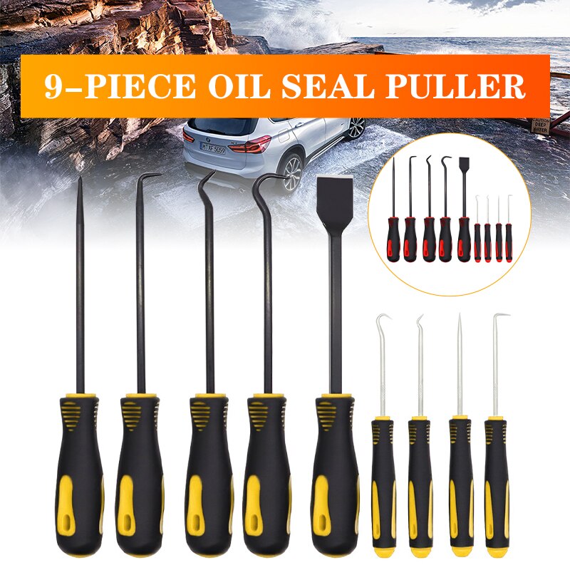 Auto Repair Tool 9 Oil Seal Driver Cleaning Tool O-Ring Disassembly Tool 9-Piece Oil Seal Puller Screw Drive Puller