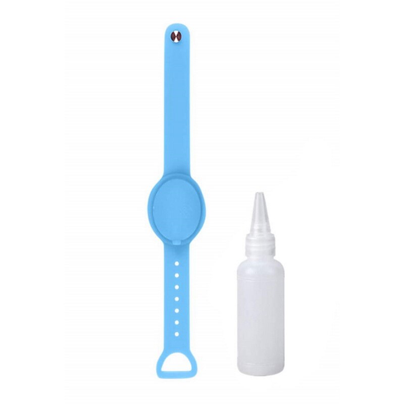 Silicone Wristband Hand Dispenser Sanitizer Bracelet Pumps Disinfectant Sanitizer Dispenser Bracelet: blue B