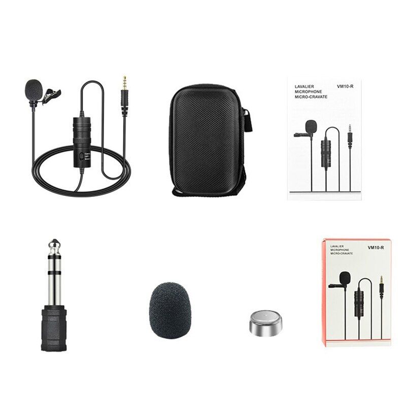3.5mm Audio Video Record Microphone Recording Microphone Clip For Phone Chatting Video Meeting Song Recording Clip-on Microphone