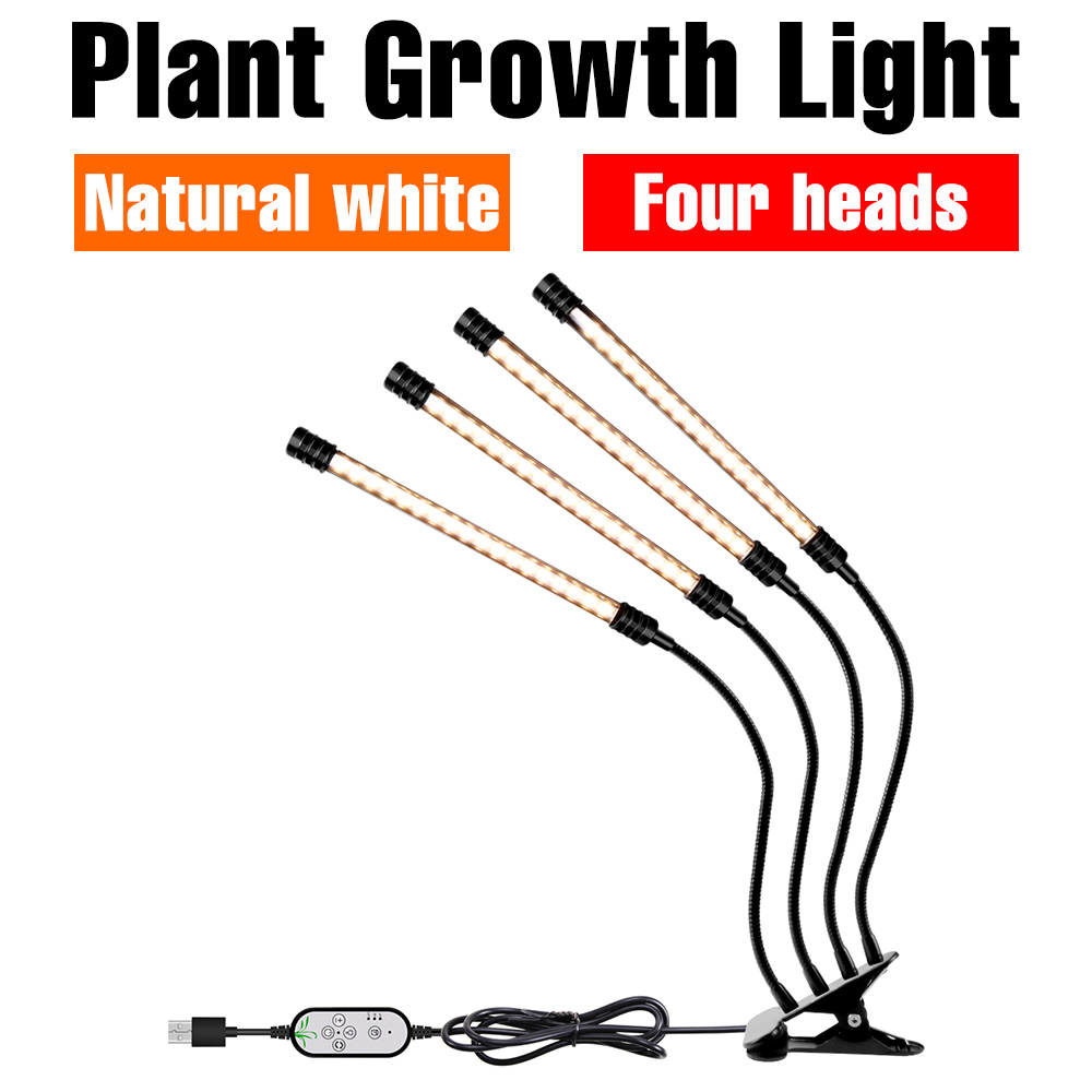USB Plant Grow Light Full Spectrum Grow Lamp Led Phyto Lamp 4 Heads Phytolamp For Plants Seedlings Flower Home Tent Led Lights: 4 Heads USB Port