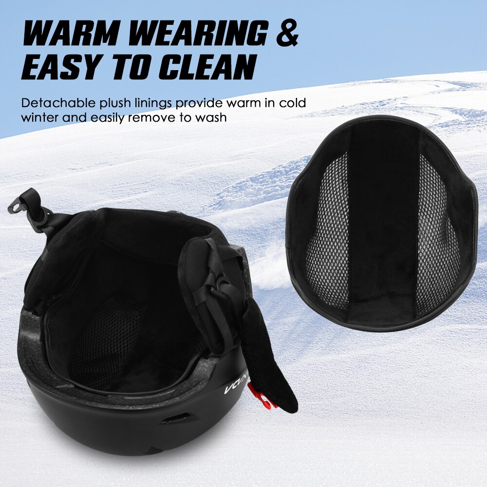 Lixada Snowboard Helm Abnehmbare Ohrenschützer Sicherheit Skifahren Helm mit Goggle fest Gurt Professionelle Skifahren Schnee Sport Helm