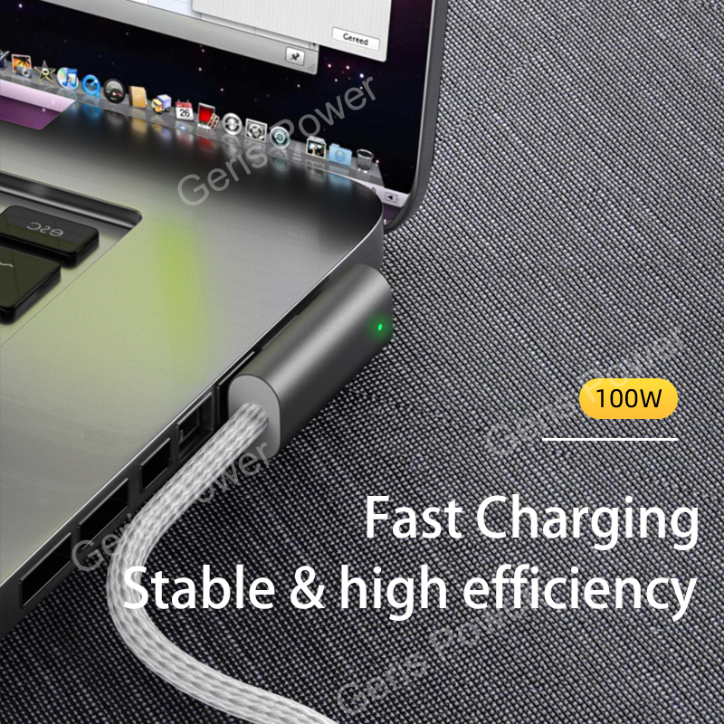 100W Fast Laptop Charging Cable Cord for Macbook Pro A1398 A1286 A1297 USB C Type C to Magnetic Plug Adapter for Magsaf* 1 2 3
