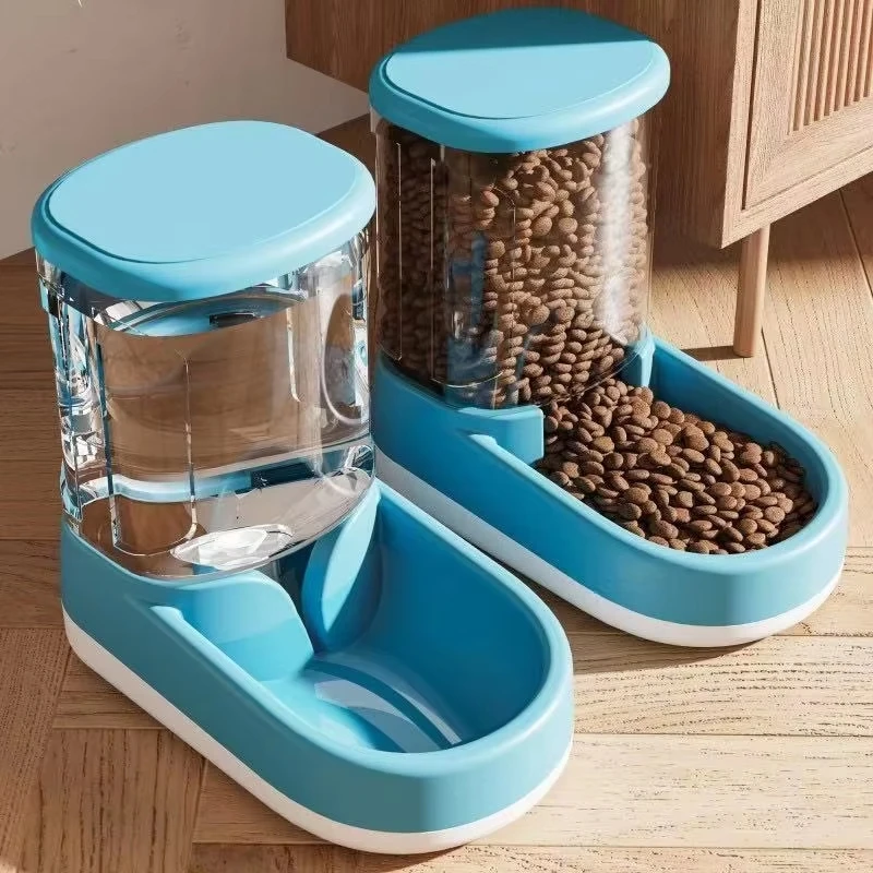 + Automatische voerbak en waterdispenser met grote capaciteit voor honden/katten, zwaartekracht - gevoed, geen stekker vereist: Oranje