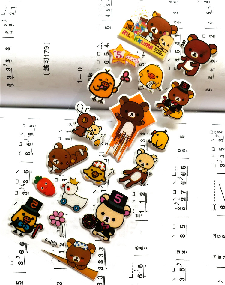 6pcs/lot 3D Puffy Bubble dinosaurs Stickers Cartoon Foam Fish animal Sticker for Kids Cute DIY Scrapbook refrigerator Stickers