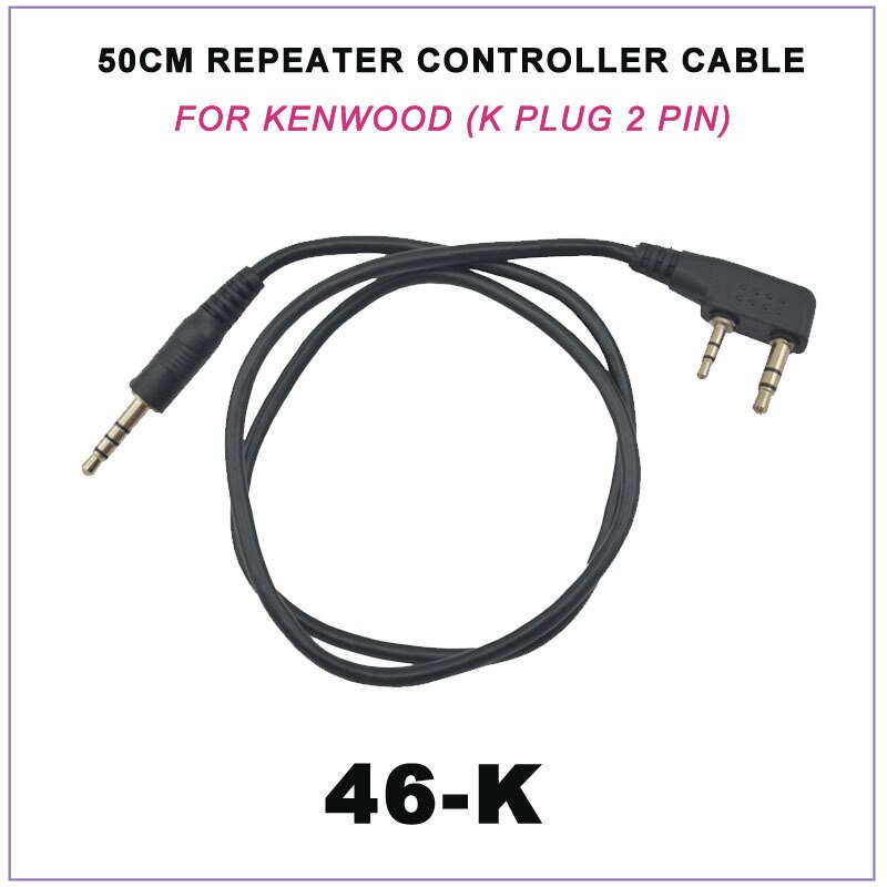 50 cm 46-K Repeater Controller kabel VOOR KENWOOD (K plug 2 pin)