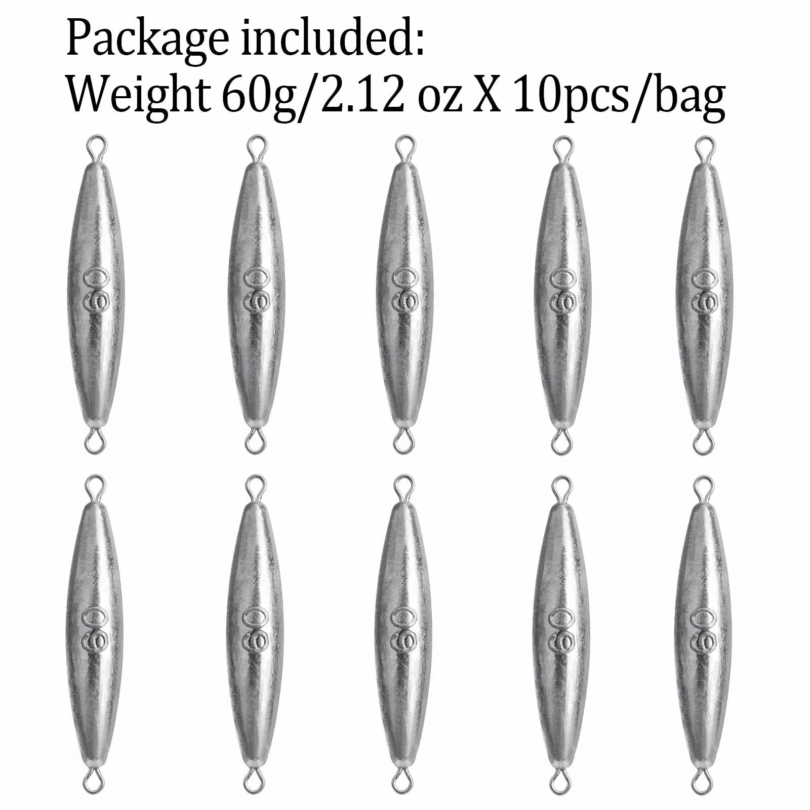 THKFISH 10pcs Fishing Weights Sinkers 30g 40g 50g 60g 70g 80g Shot Lead Sinker Bass Fishing Tackle Accessories: SKY BLUE