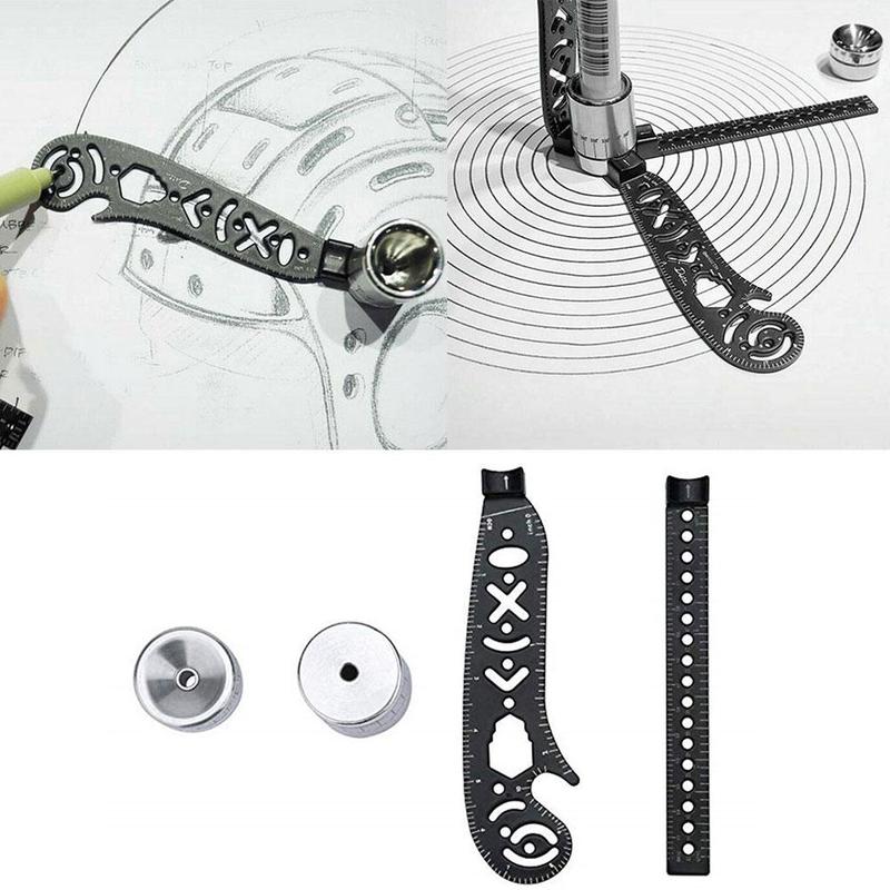 final tool mini compass protractor combo-circles drawing patterns drawing drawing curve metal ruler