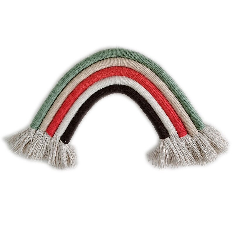 Adornos colgantes de arcoíris tejidos a mano, decoración de pared para habitación de bebés y niñas, colgantes para guardería, accesorios para habitación de niños: 6