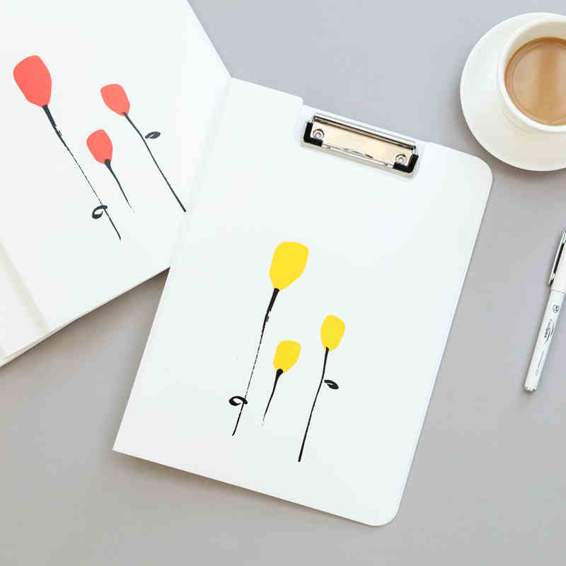 Blossom Series A4 Size Clip File Borad Red Yellow Blue Green Flower Cover Document Data Single Clip File Folder 239*315*21mm