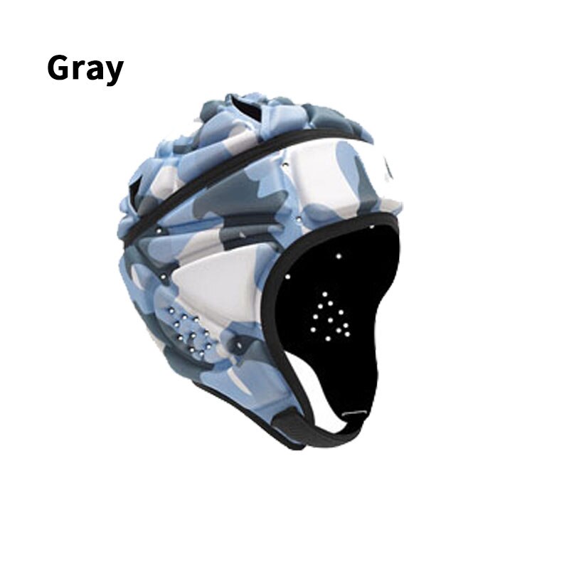 Sport Rugby Hoofdbeschermer Zachte Helm Vlag Amerikaanse Voetbal Helmen Gewatteerde Voetbal Hoofd Hoed Beschermende Hoofddeksels Crum Cap Mannen Volwassen: Gray