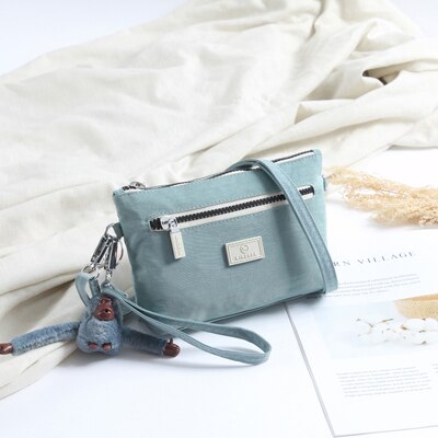 Kedanison Nylon Waterdichte Crossbody Bag Vrouwen Met Aap Ketting: Blauw