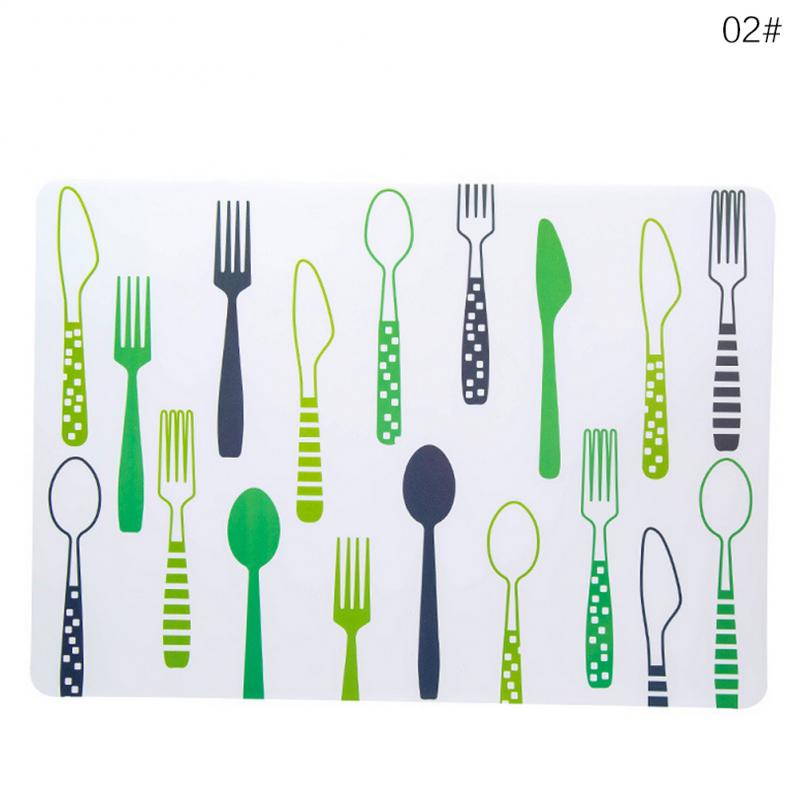 PVC Dining Table Pad Heat Resistant Placemat Tray Spoon Pad Drink Glass Coaster PVC Table Mat Insulation Waterproof: B