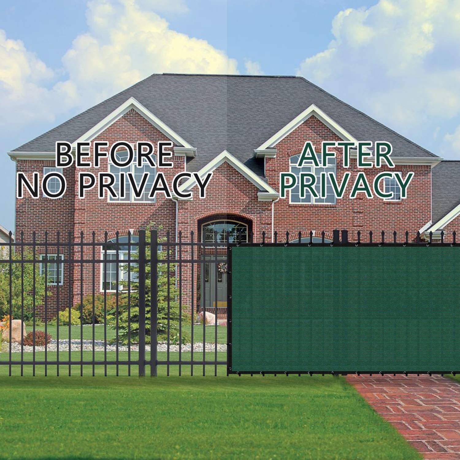 TECHTIMES Recinzione Dello Schermo di Segretezza 6 'x 25' Recinto Della Maglia Tarp 90% Il Blocco del Cavo cerniera lampo cravatte in forma per Esterno recinzione cantiere Ombra Della Copertura