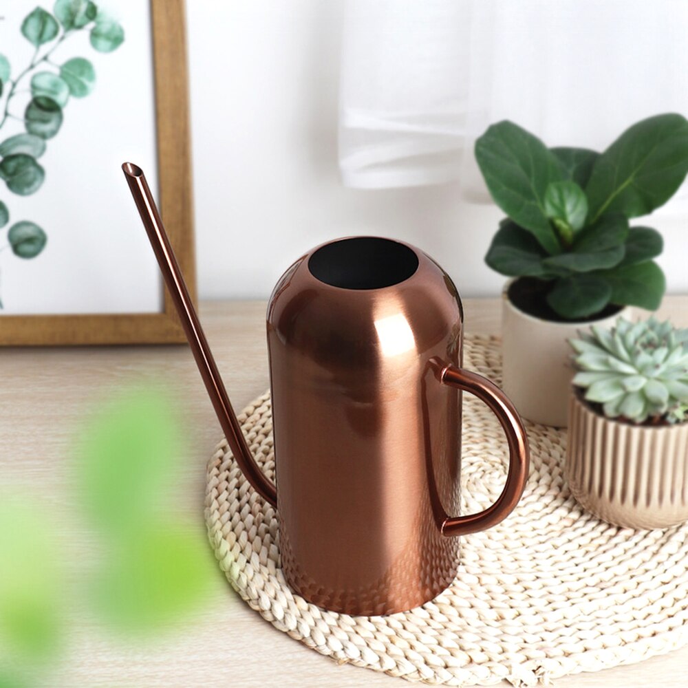 Hjemme hage rustfri stål vannkanne halvsirkel forhøyelse med lang tut moderne stil sukkulent plante vanningskrukke 1.5l