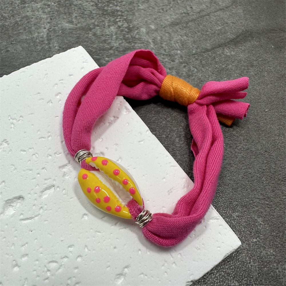Bracciale con ciondoli a conchiglia a pois Linea di cotone colorata Braccialetti con corde intrecciate fatte a mano per gioielli da donna, uomo e bambino: Luce di Colore Giallo Oro