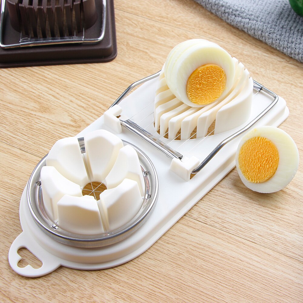 2 in 1 Egg Slicer Stainless Steel Gadgets Food Divider Slicing Wire Kitchen Tools Egg Cutter Split Device