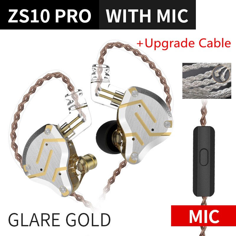 KZ ZS10 PRO 1DD+4BA HIFI Metal Headset Hybrid In Ear Earphone Sport Noise Cancelling Headset AS10 ZSN PRO CA16 ZSX C12 V90 VX T4: MULTI