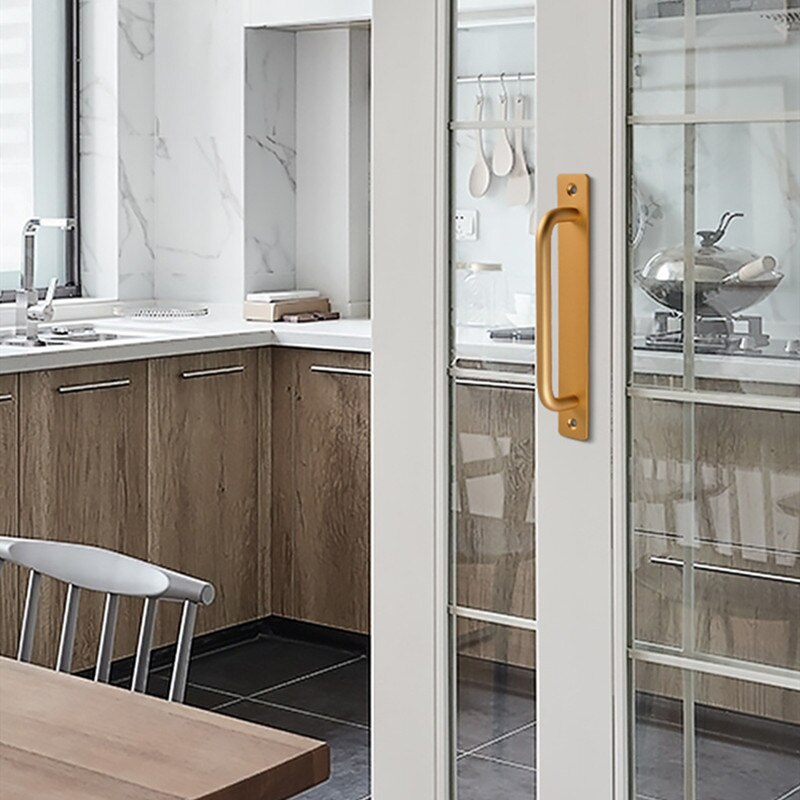Aluminum Alloy Sliding Door Handle Balcony Window Cabinet Door Handle Bedroom Kitchen Black Gold Silver Furniture Hardware
