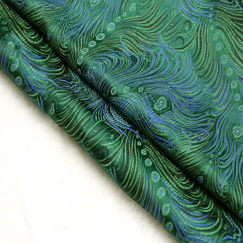 75x50cm peacock Brocade silk Fabric Damask Jacquard Apparel Costume Upholstery Furnishing Curtain Clothing Material patchwork