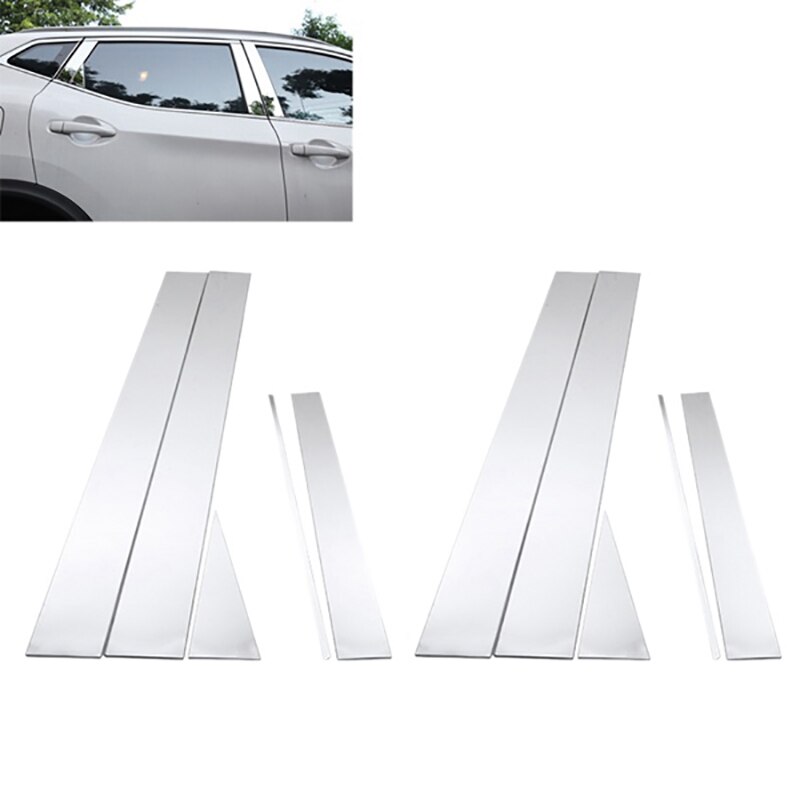 Fönster krom pelare stolpe kåpa trim gjutning garnering accent rostfri styling för nissan qashqai  j11