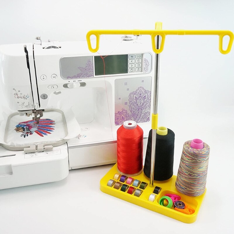 3 Spools Holder Stand Plastic Detachable Sewing Machine Accessories Embroidery Thread Rack Storage for Domestic