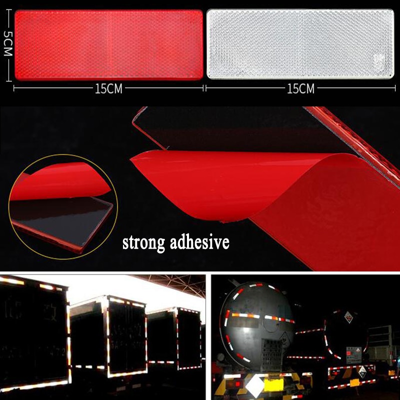 10 Stuks Rode En Witte Plastic Retro Reflector Truck Reflecterende Veiligheid Voor Auto