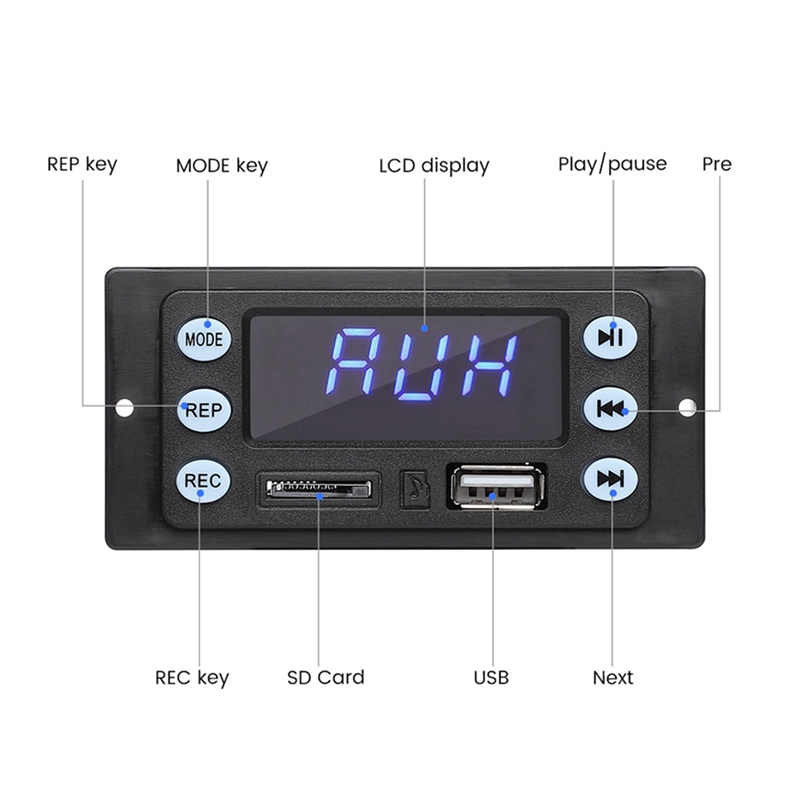 MP3 Decoder Audio Board USB DAC Bluetooth-Compatible Receiver Home Theater Decoding Recording Radio FM For Amplifiers