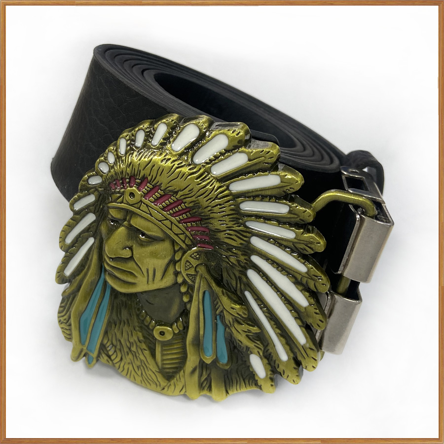 BuckleClub retro zwart geëmailleerde zinklegering gesp FP-03137 tinnen afwerking voor 4 cm breedte riem: Koper