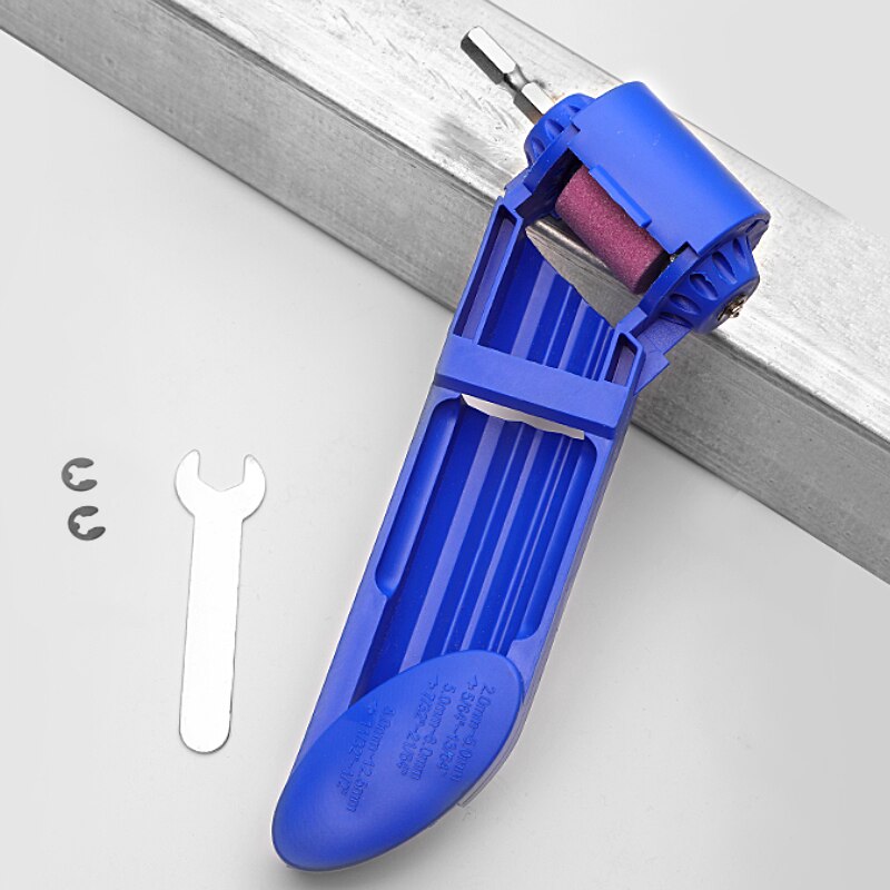 GREENERY Grinding Wheel Drill Bit Sharpener Hand Tools Nail Drill Bits Set Sharpener For Step Drill Dremel Accessories: Blue with 1 Wheel