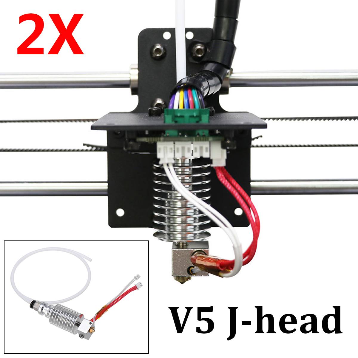 2 teile/satz 12V 40W 0,4mm V5 J-kopf Hotend Kit Aktualisiert Gerade-typ Hotend Kit extruder für ANYCUBIC für I3 Mega 3D Drucker