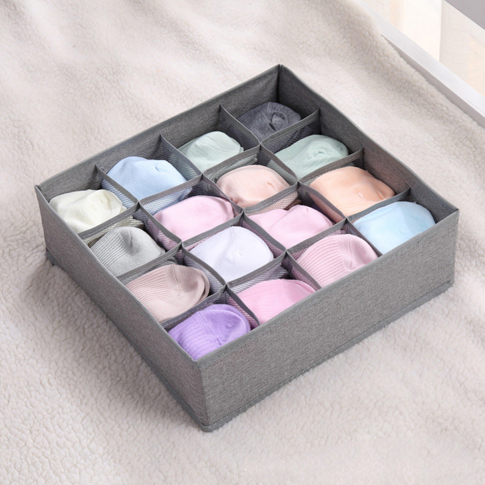 Non-woven Fabric Storage Box With Compartments Socks Bra Underpants Organizer Drawers Divider Box Storage Divider #T2P