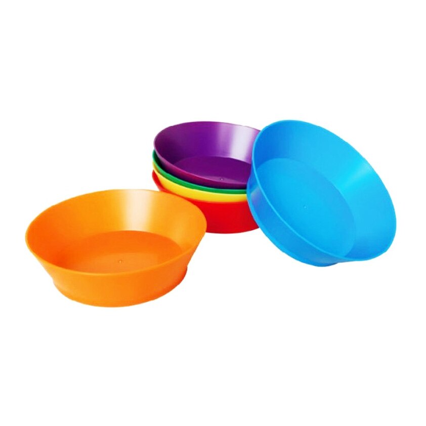 Baby Educational Toy Color Sorting Plate Bowl For Classify Different Color And Contain Small Figures 6pcs/set