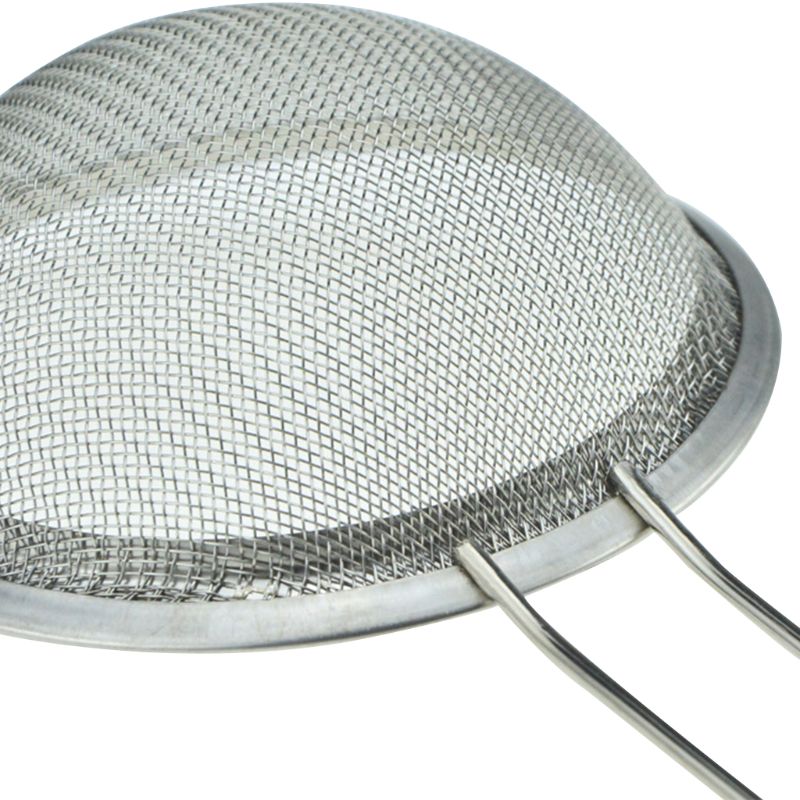 Stainless steel kitchen sieve fine mesh, reinforced handle, set of 4 sizes 8/12 /18/20cm