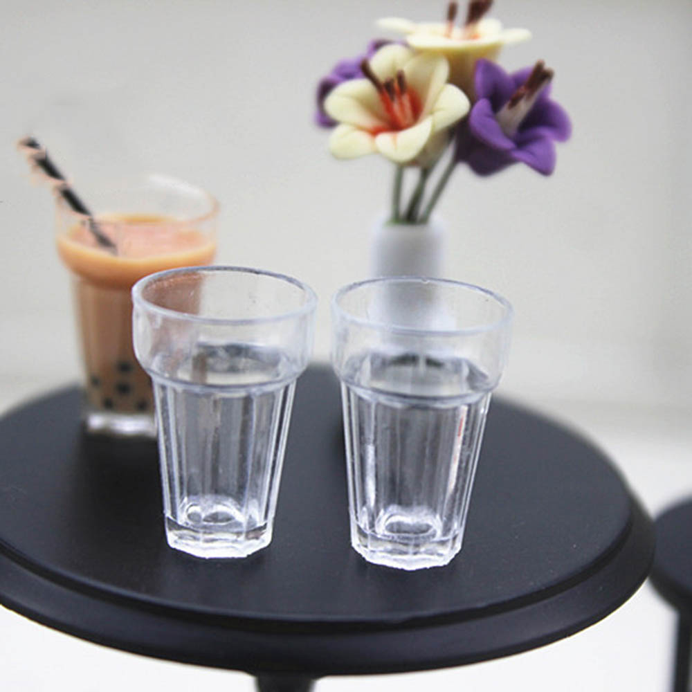 4 stks 1/12 Poppenhuis Miniatuur Accessoires Mini Hars Theekop Simulatie Drankjes Cup Model Speelgoed voor Poppenhuis Decoratie