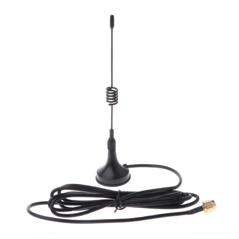 433mhz antena 5dbi macho rg174 cabo gsm gprs 1.5m base magnética para rádio presunto