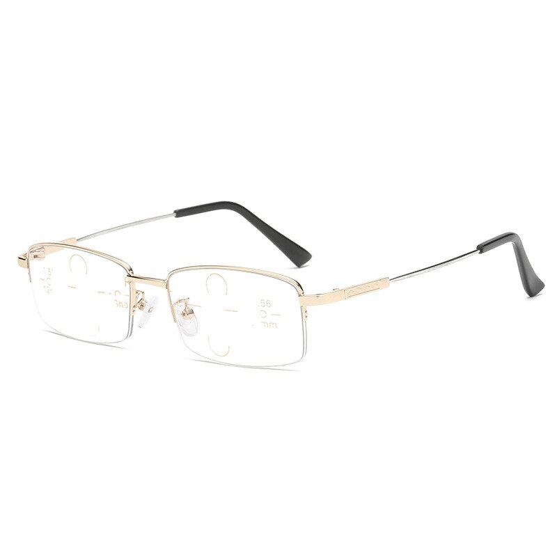 Progressive Multifocal Reading Glasses Men Memory Titanium Anti blue light Transition myopia Hyperopia Presbyopia Woman BS-1003: +350 / Gold